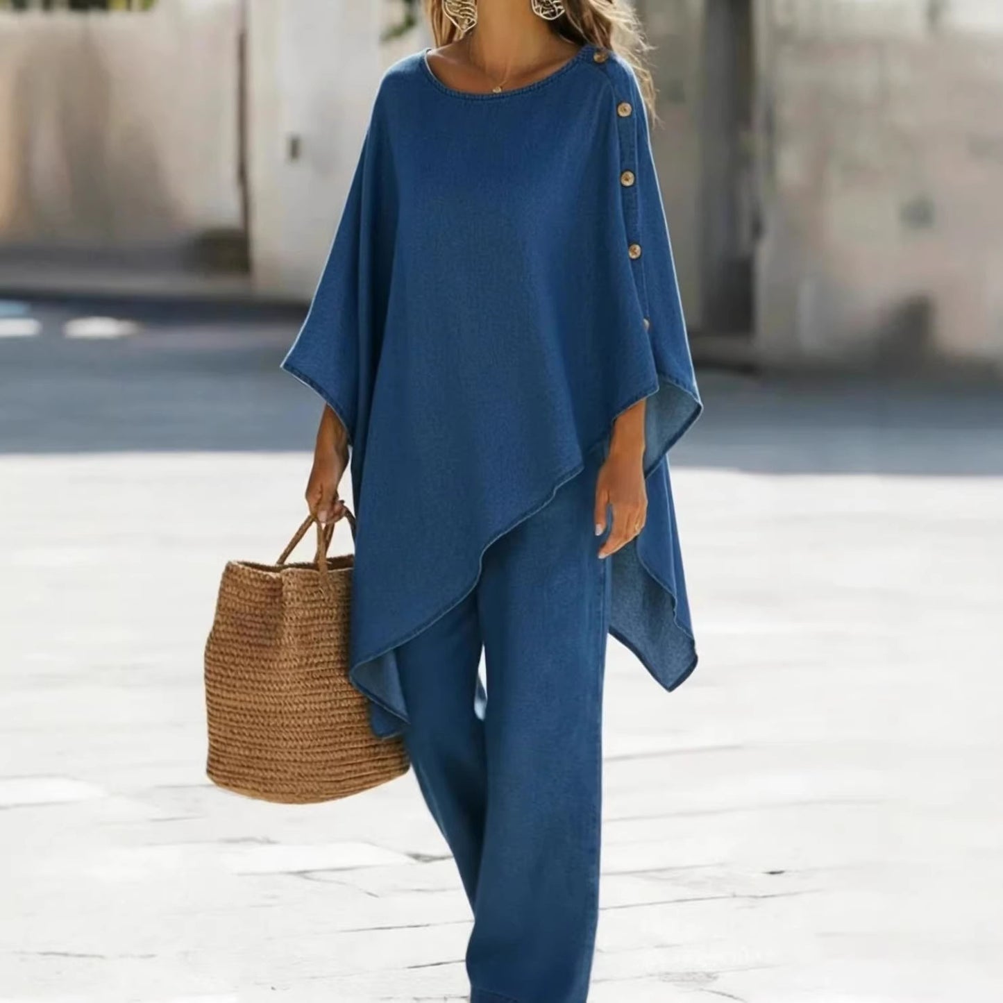 Ensemble Top Loose & Pantalon Femme Été
