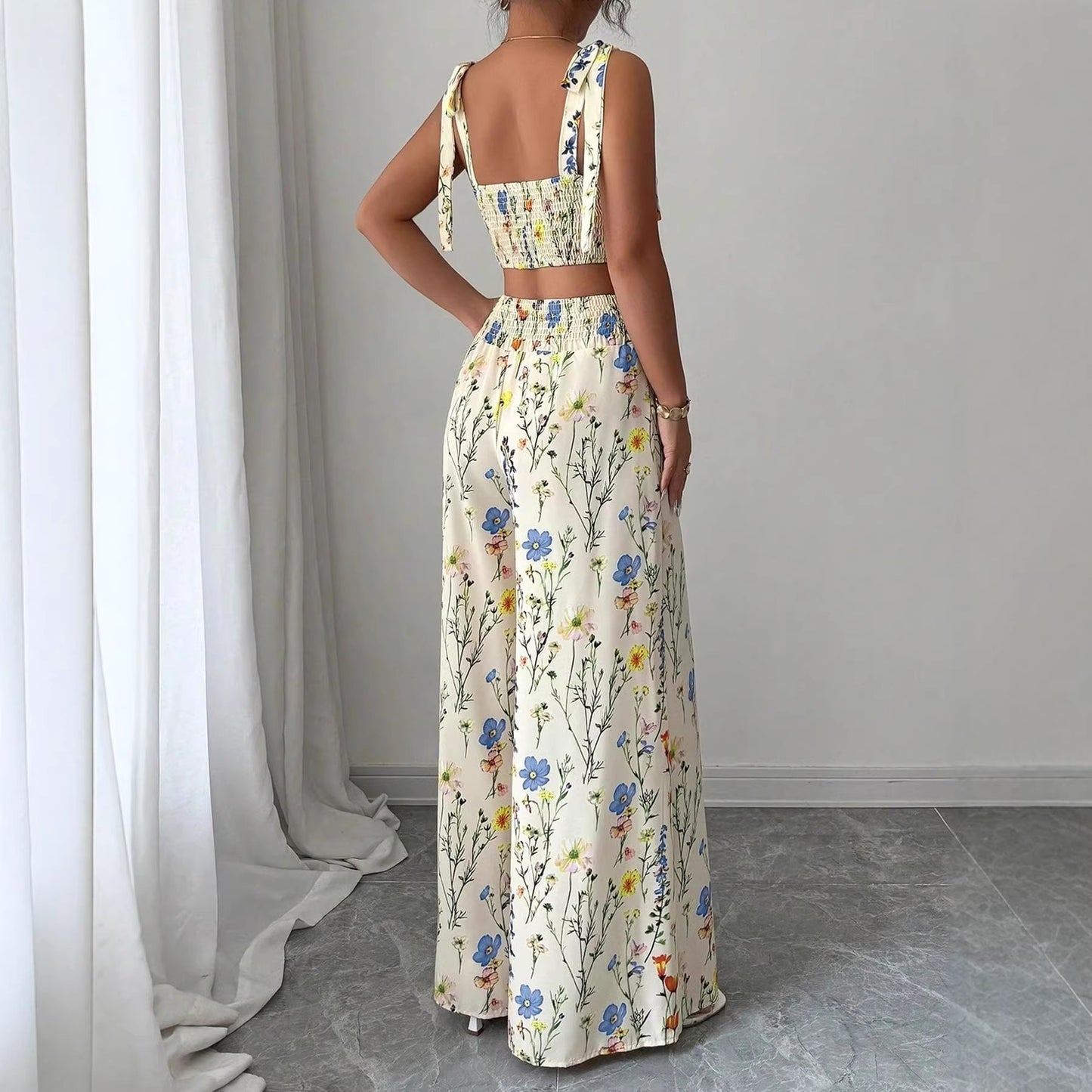 Ensemble Caraco Imprimé & Pantalon Femme Été