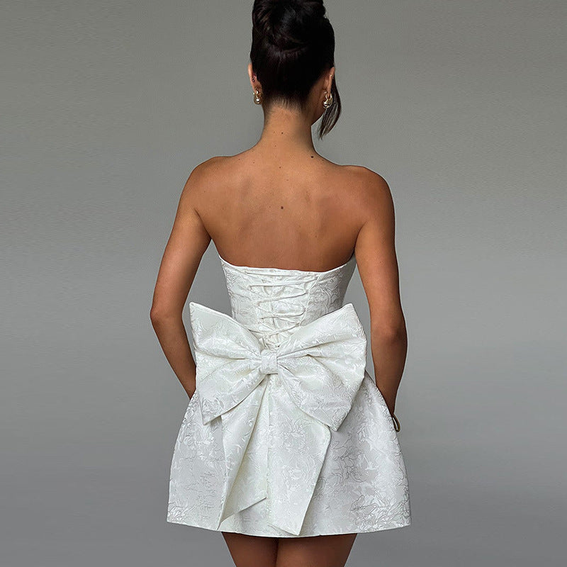 Robe Bustier Nœud Géant Femme — L'Élégance des Grandes Occasions